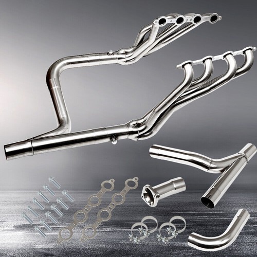 Polished long tube exhaust - ss,